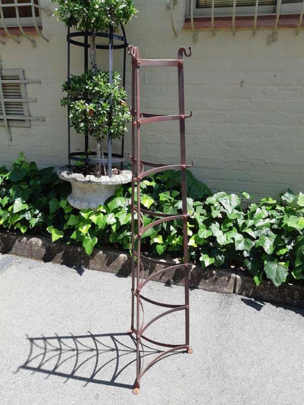 Antique metal pot rack, 19th century