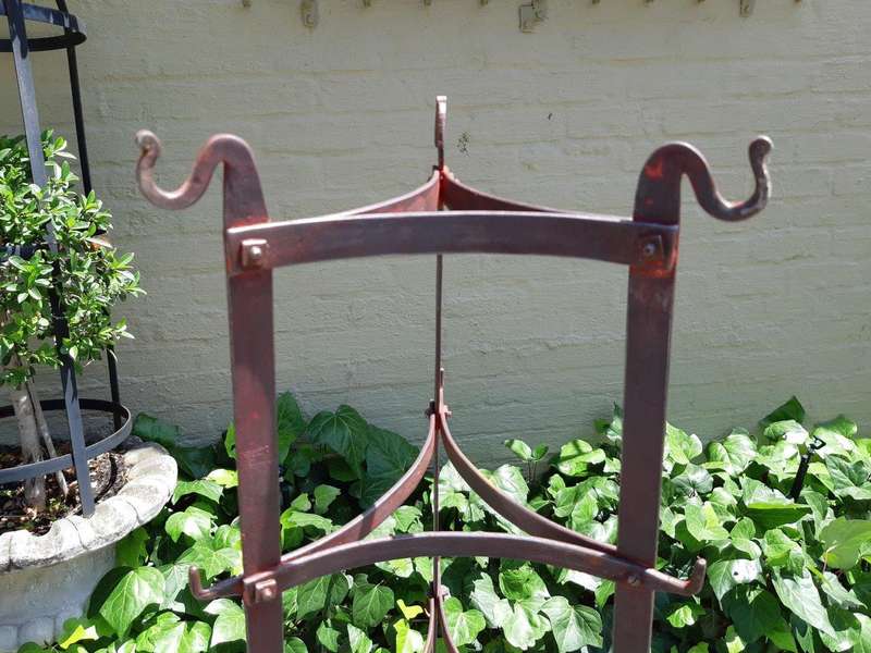 Antique metal pot rack, 19th century