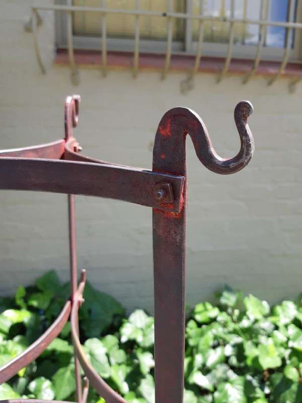 Antique metal pot rack, 19th century