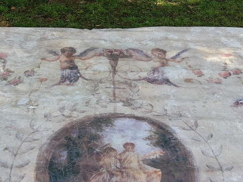 A French Style Wall Hanging on Canvas of Large Proportion