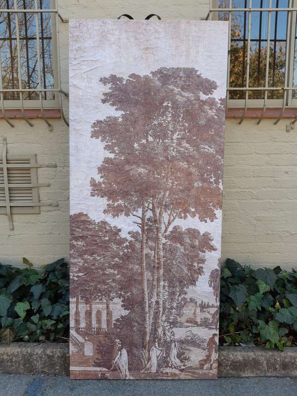 A Large Wall Painting Depicting Ladies In A Scenic Garden