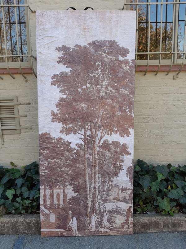 A Large Wall Painting Depicting Ladies In A Scenic Garden
