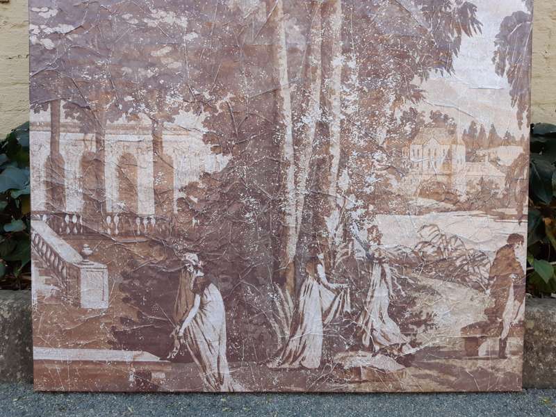 A Large Wall Painting Depicting Ladies In A Scenic Garden