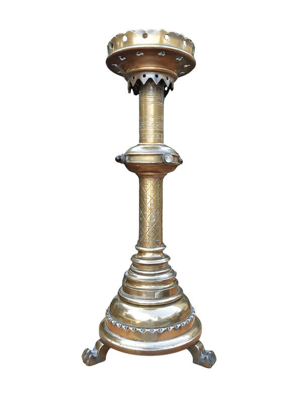 19th Century Brass Pricket Alter Candle Holder