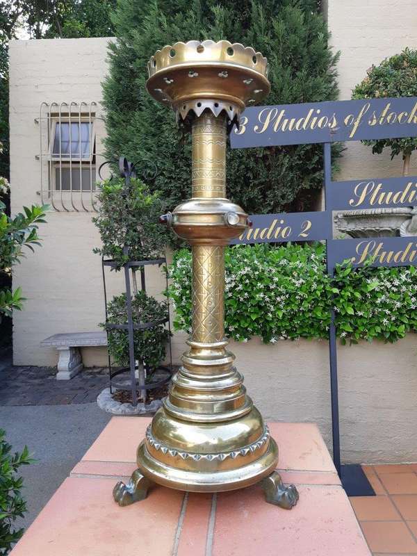 19th Century Brass Pricket Alter Candle Holder