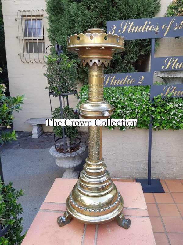 19th Century Brass Pricket Alter Candle Holder