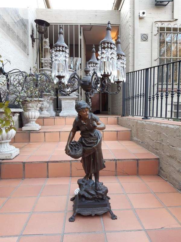 A Figural Spelter Table Lamp - ND