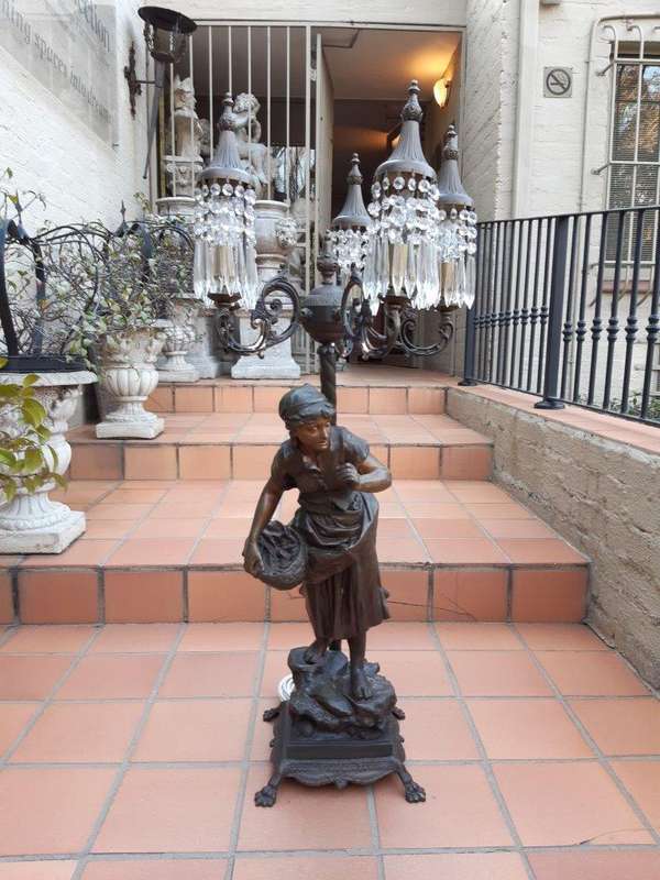 A Figural Spelter Table Lamp - ND