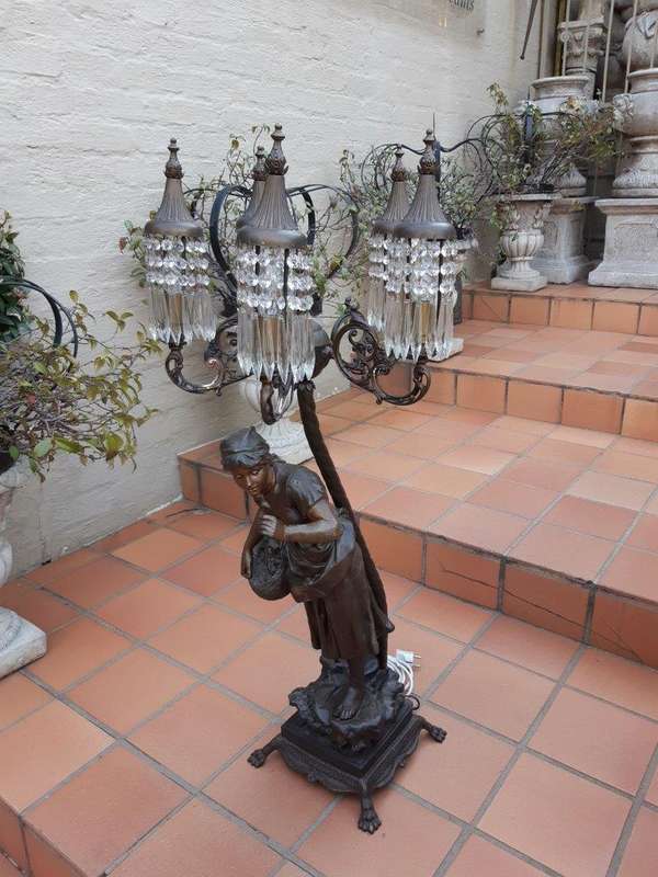 A Figural Spelter Table Lamp - ND