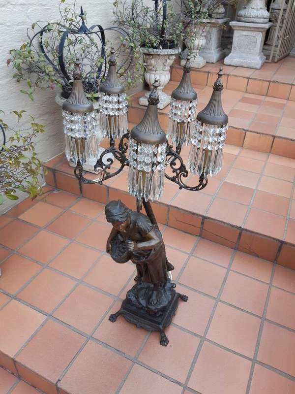 A Figural Spelter Table Lamp - ND