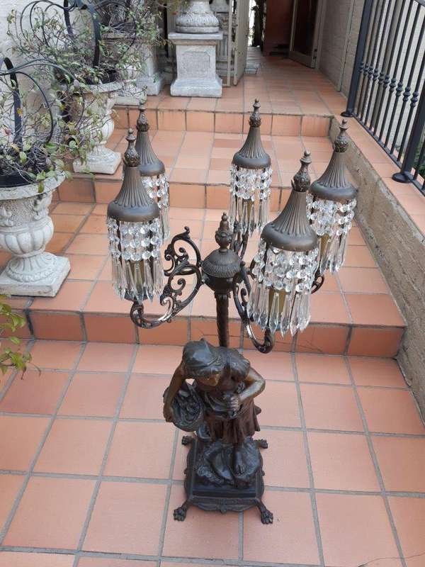 A Figural Spelter Table Lamp - ND