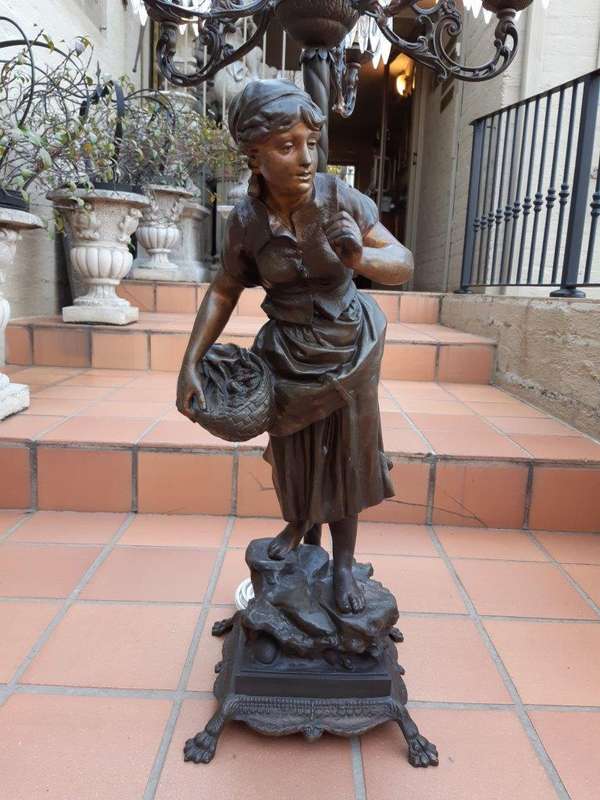 A Figural Spelter Table Lamp - ND