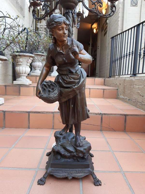 A Figural Spelter Table Lamp - ND