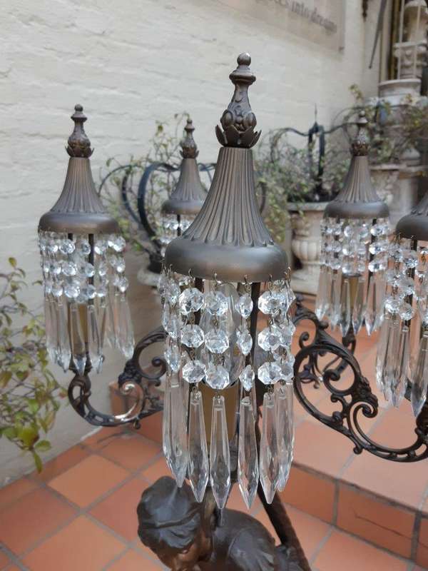 A Figural Spelter Table Lamp - ND