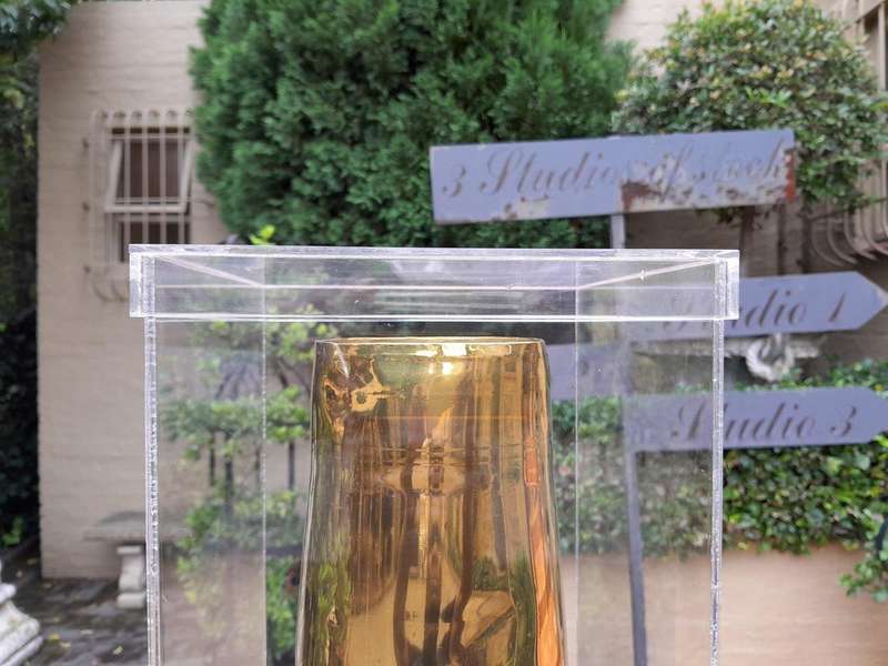 A 20TH Century Brass Cannon Shell In A Custom-Made Display Perspex Box