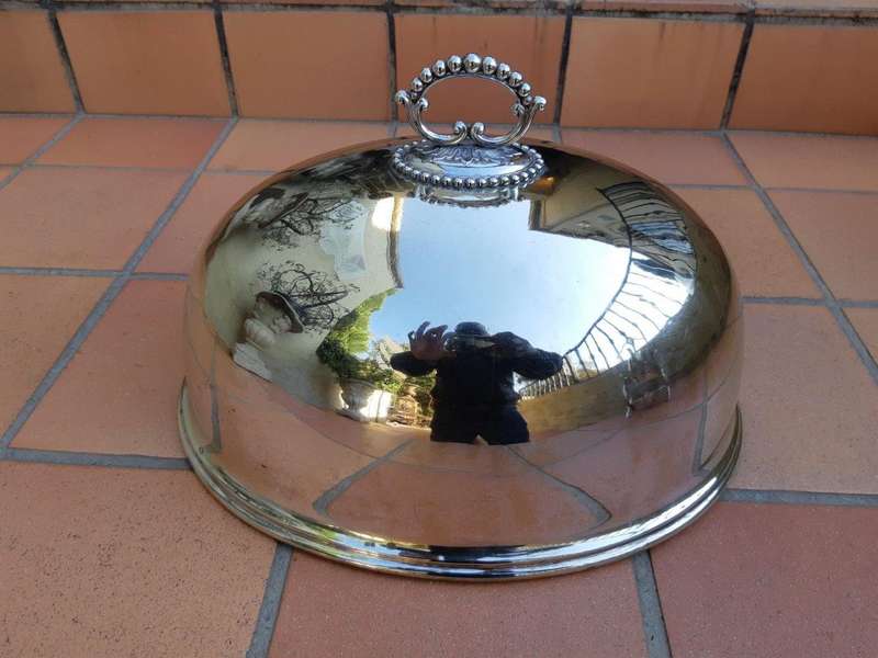 Mappin and Webb silver plate meat dome circa 1900