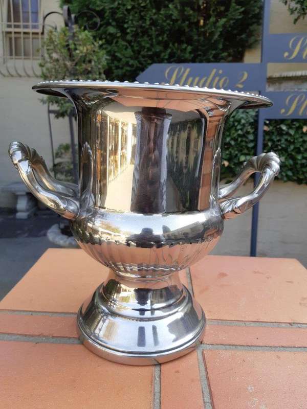 A Silver-Plate Twin Handles Wine/Champagne Cooler