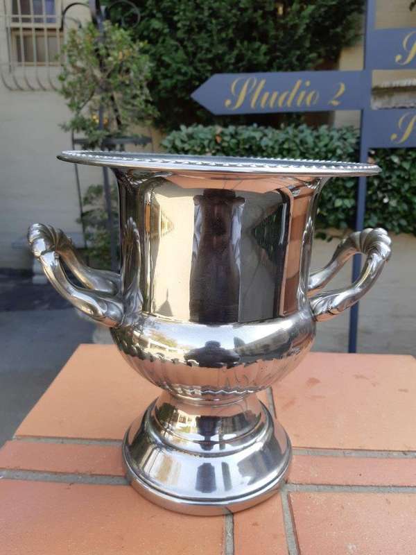 A Silver-Plate Twin Handles Wine/Champagne Cooler