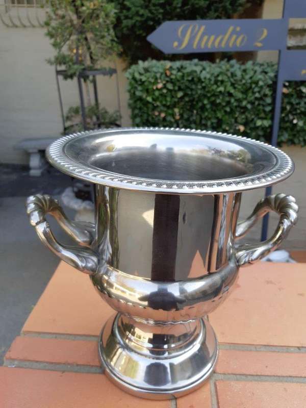 A Silver-Plate Twin Handles Wine/Champagne Cooler