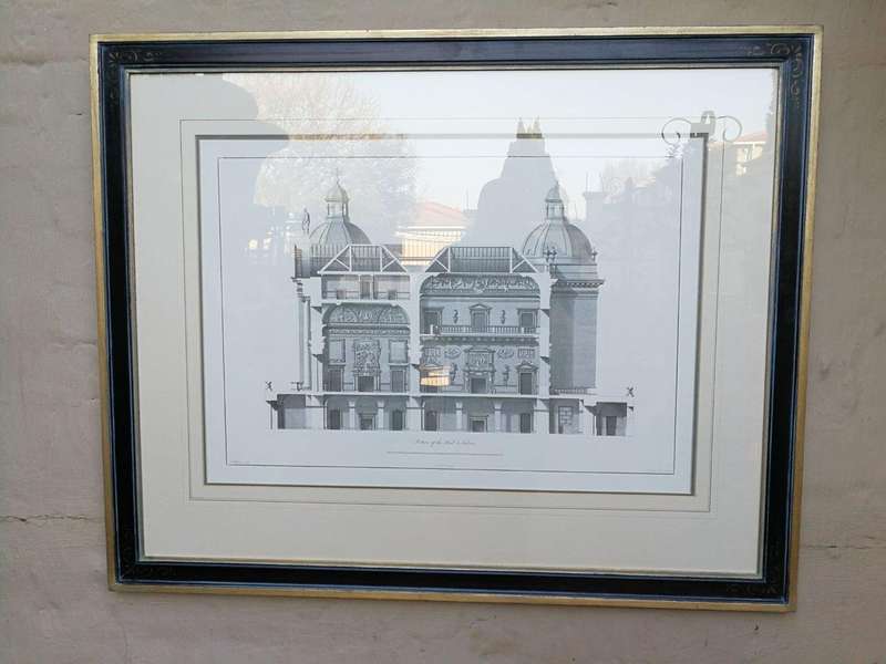 A Set of 10  William Chambers Rare Vintage Architectural Prints in Handmade Wooden Frames with Gi...