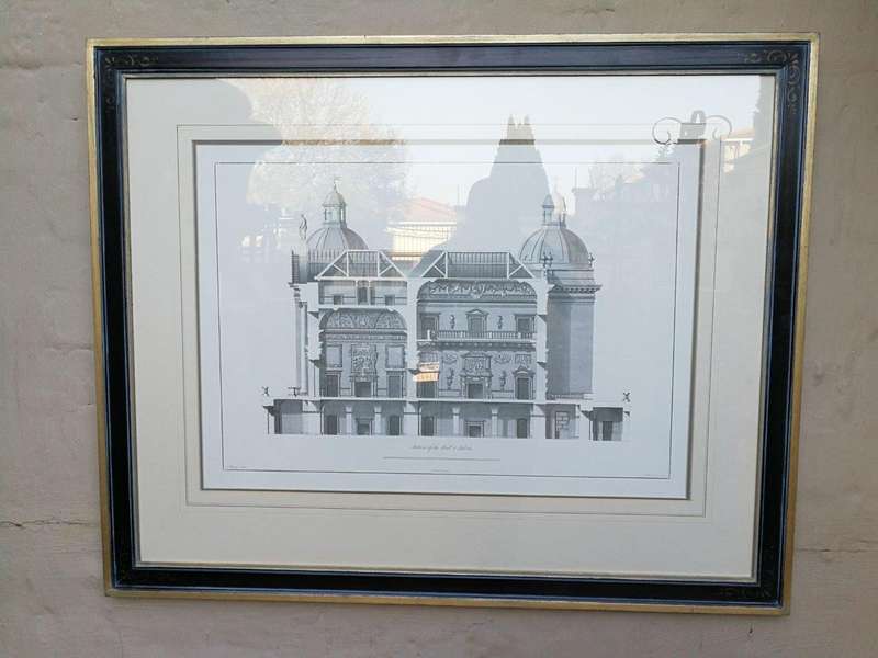 A Set of 10  William Chambers Rare Vintage Architectural Prints in Handmade Wooden Frames with Gi...