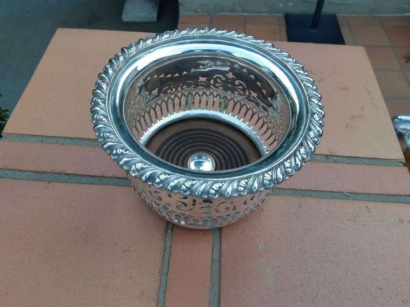 19th century silver plate wine coaster
