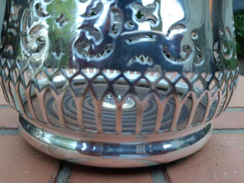 19th century silver plate wine coaster