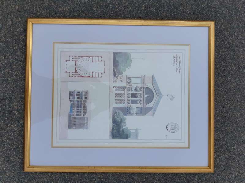 A Set Of Three (3) Neoclassical Architectural Studies ( Photolithograph)