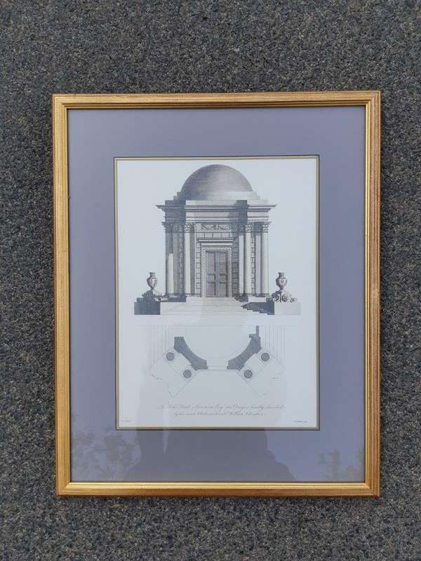 A Set Of Three (3) Neoclassical Architectural Studies ( Photolithograph)