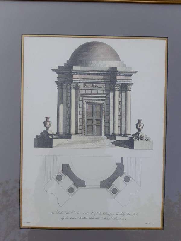 A Set Of Three (3) Neoclassical Architectural Studies ( Photolithograph)