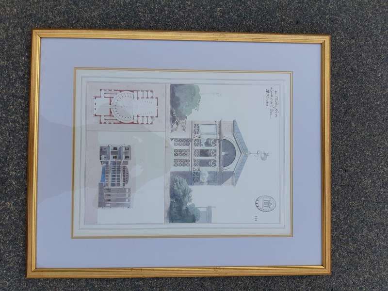 A Set Of Three (3) Neoclassical Architectural Studies ( Photolithograph)
