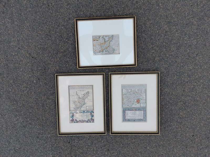 A Set Of Four (4)  Antique Maps Of Wales, Hand Coloured Engraving
