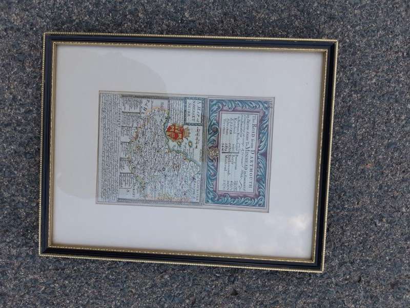 A Set Of Four (4)  Antique Maps Of Wales, Hand Coloured Engraving