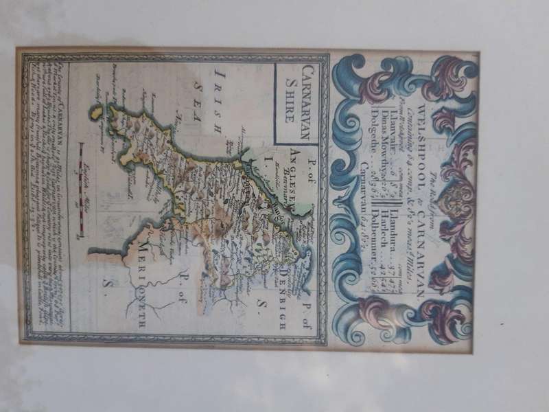 A Set Of Four (4)  Antique Maps Of Wales, Hand Coloured Engraving