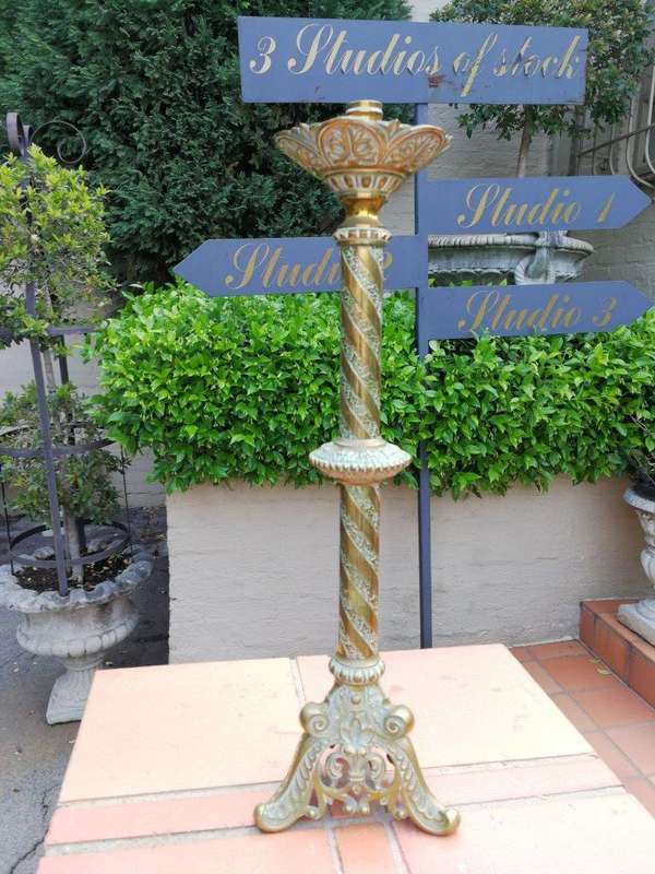 French Antique (Circa 1850) Solid Brass Candlesticks