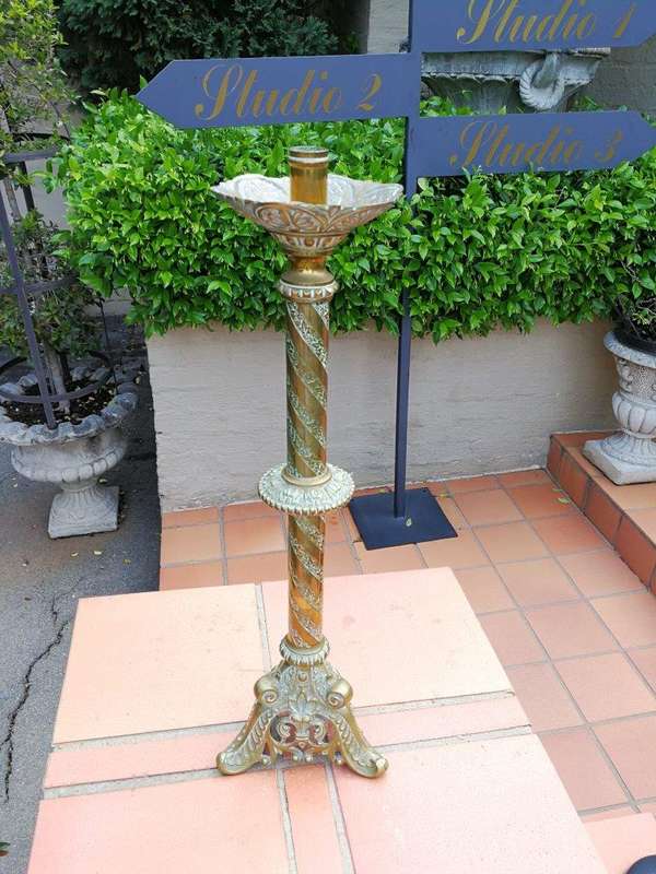 French Antique (Circa 1850) Solid Brass Candlesticks