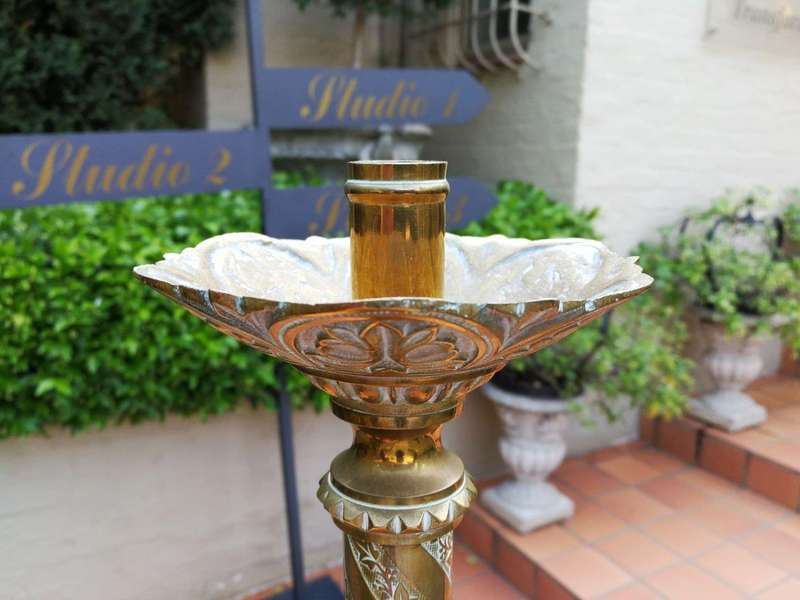 French Antique (Circa 1850) Solid Brass Candlesticks
