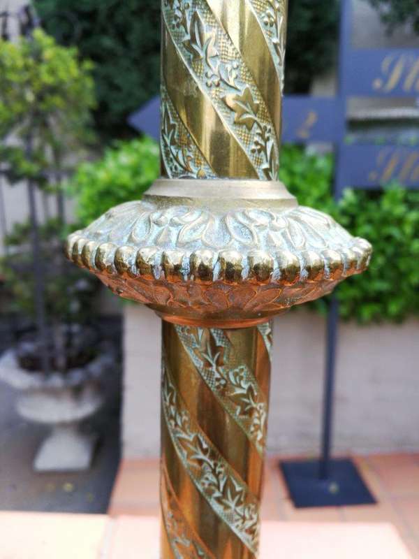 French Antique (Circa 1850) Solid Brass Candlesticks
