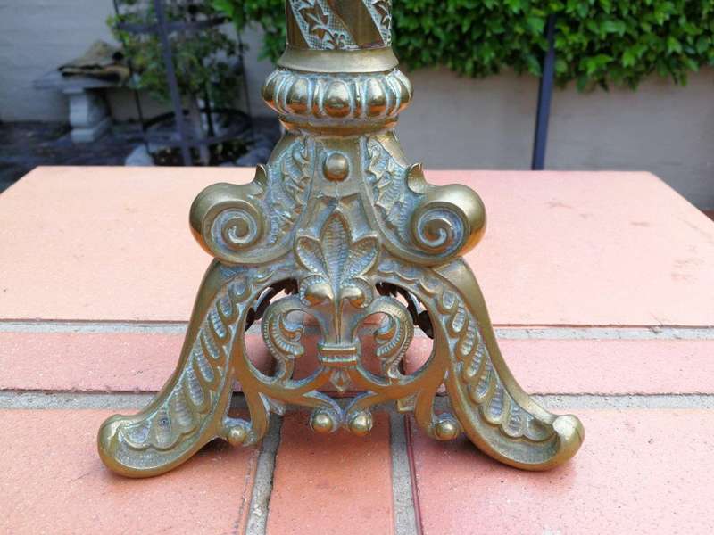 French Antique (Circa 1850) Solid Brass Candlesticks