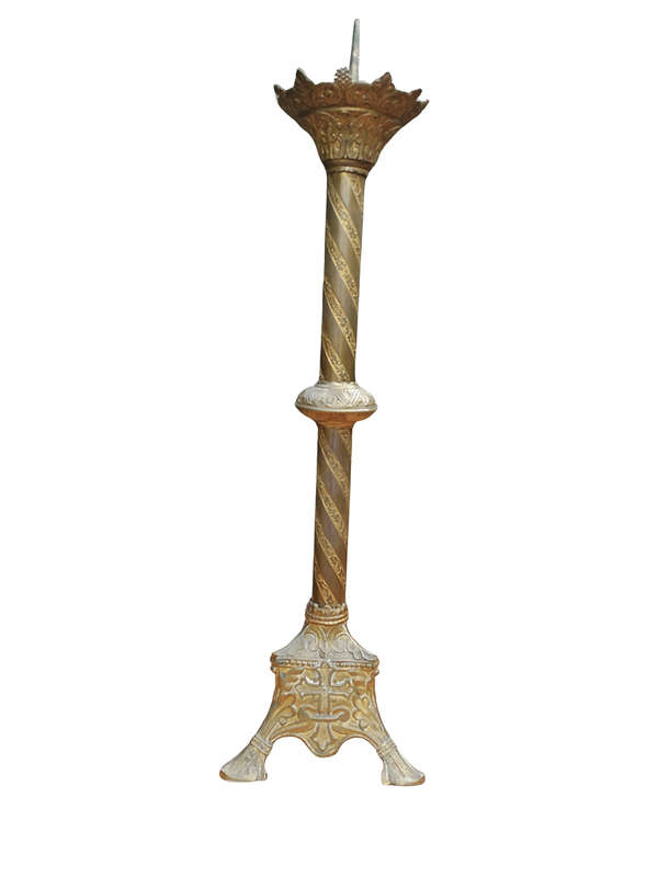 French Antique (Circa 1850) Solid Brass Candlestick