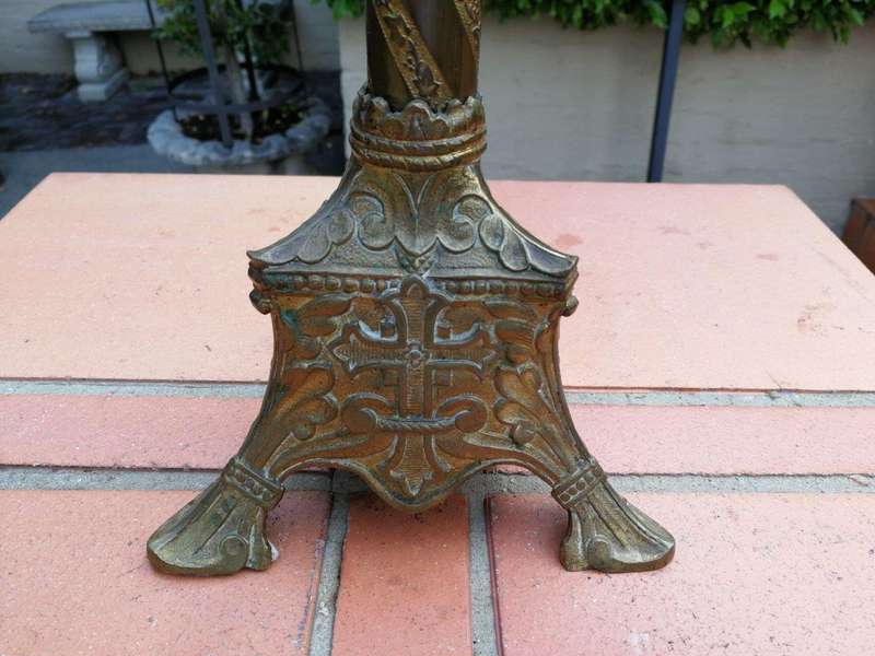 French Antique (Circa 1850) Solid Brass Candlestick