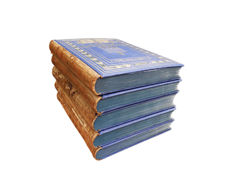 Set Of Five (5) Highly Decorative Very Large And Heavy Antique Grande Geographie Bong Books Circa...