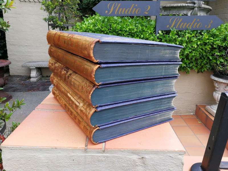 Set Of Five (5) Highly Decorative Very Large And Heavy Antique Grande Geographie Bong Books Circa...