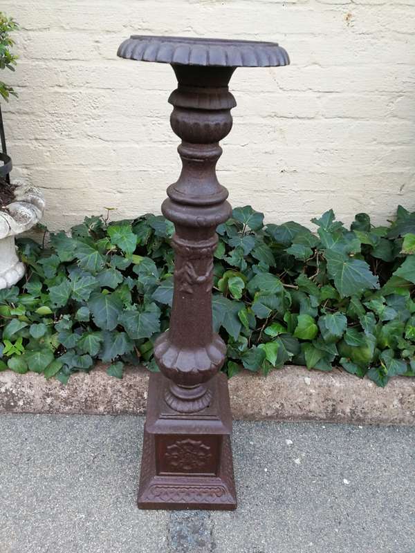 Pair Of Large Antique Cast Iron Candleholder