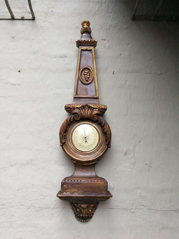 Massive Carved Heavy Giltwood Barometer. 1200cmh Made In Western Germany  From An Estate Sale In...