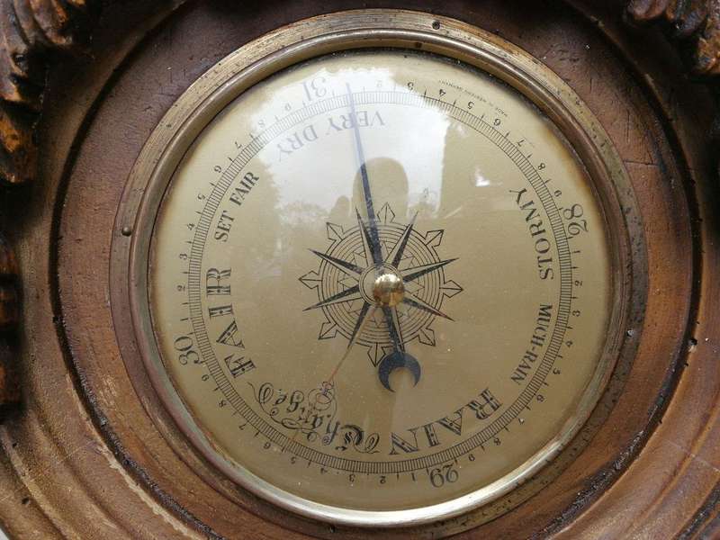 Massive Carved Heavy Giltwood Barometer. 1200cmh Made In Western Germany  From An Estate Sale In...