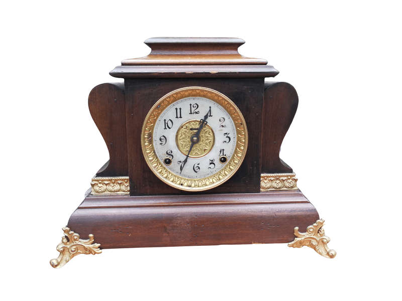 A Victorian Wooden Cased Mantle Clock - ND