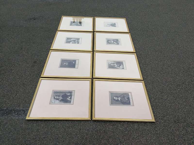 A Set Of 8 Framed Portraits Of Flemish Painters, Engravers And Architects