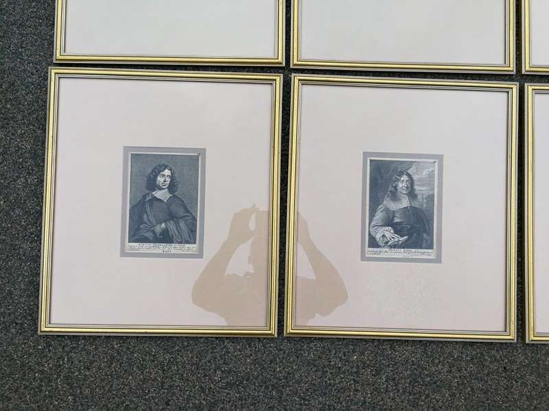 A Set Of 8 Framed Portraits Of Flemish Painters, Engravers And Architects