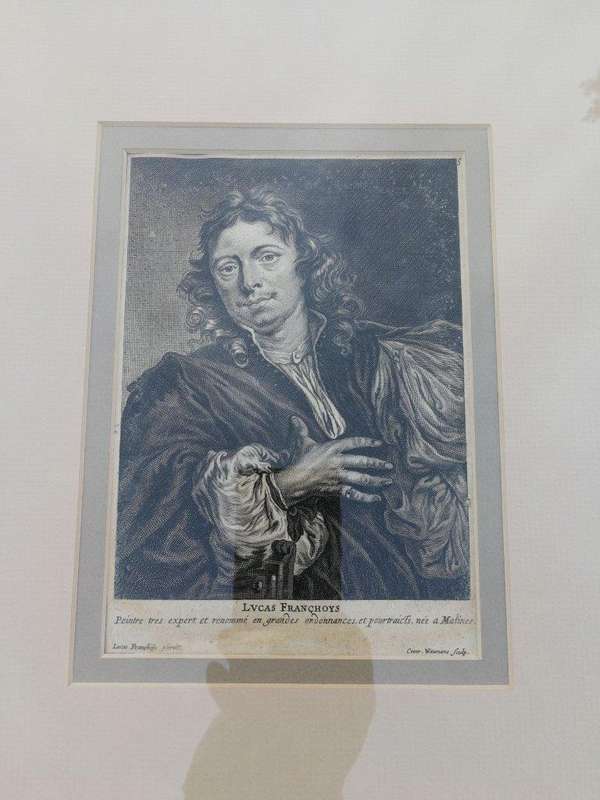 A Set Of 8 Framed Portraits Of Flemish Painters, Engravers And Architects